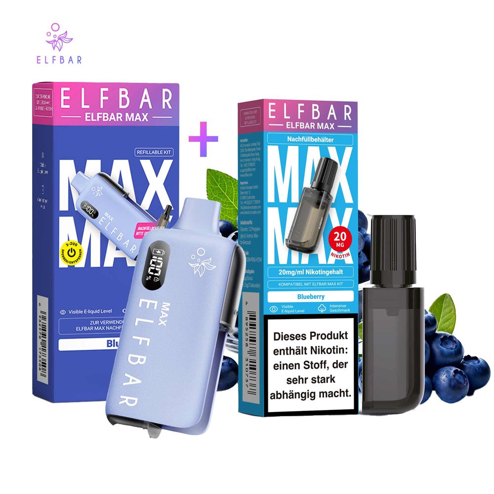 elfbar max blueberry pod Paket] Blue Kit + Blueberry sour raspberry STLTH LOOP MAX X blend bar vape Strength:5mg