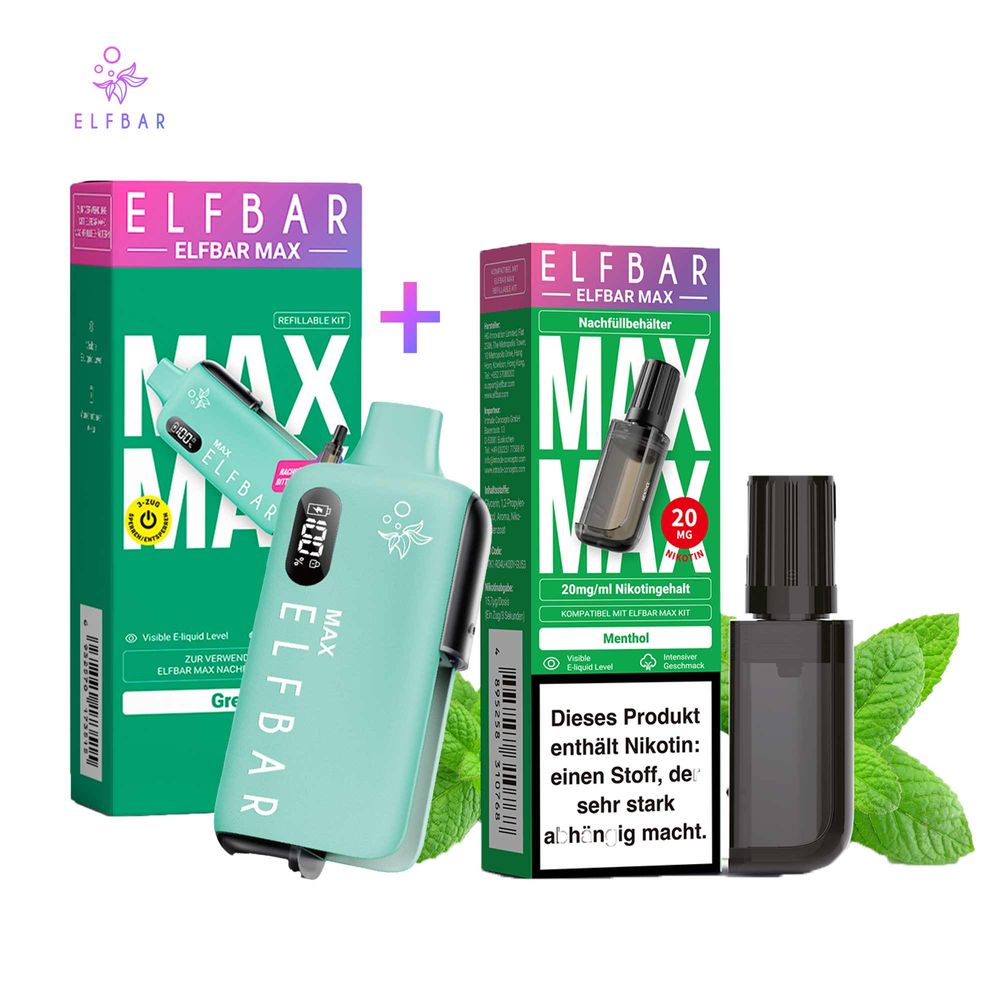 elfbar max pods wechseln Paket] Green Kit + Pod Menthol elf bar elfa pods nachfüllen Hawaiian PUNCH RAZ VUE Starter kit Geschmack:Frozen Strawberry