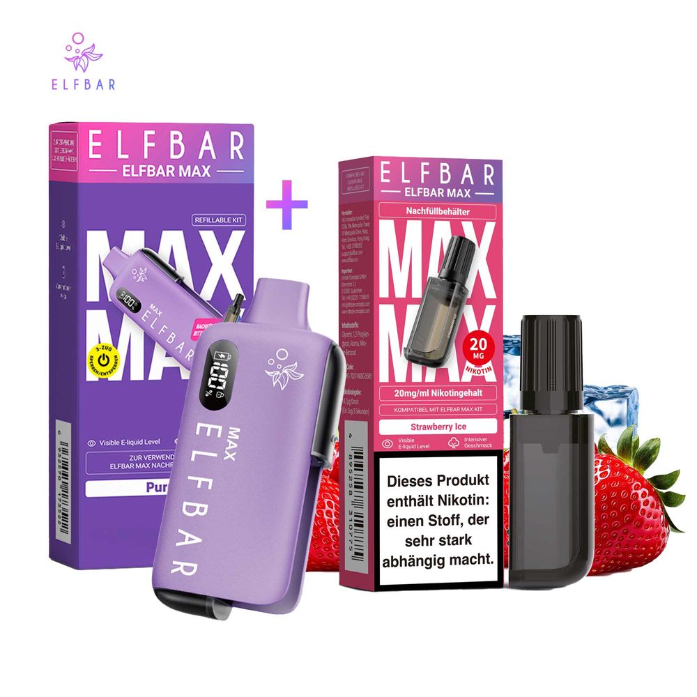 elfbar max strawberry ice pod Paket] Purple Kit + Soda Disposable vape Material:Blueberry Elf Bar 600 -
