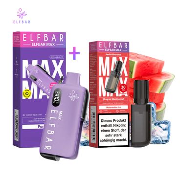 ELFBAR MAX Purple Kit + Pod Watermelon Ice