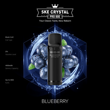 SKE Crystal Pro 800 - Blueberry - 20mg Nikotingehalt