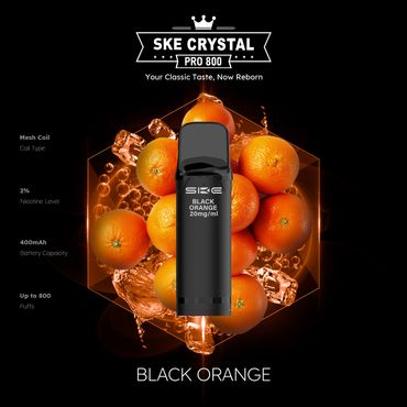 SKE Crystal Pro 800 - Black Orange - 20mg Nikotingehalt