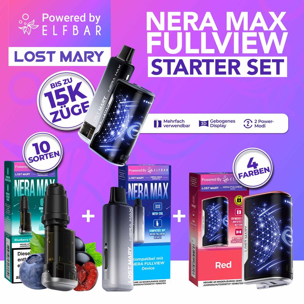 lost mary pods für elfbar NERA MAX SET Refillable Pod Kits lost mary vape sorten Flavour:Green Edition Elf Bar Elfx Mega