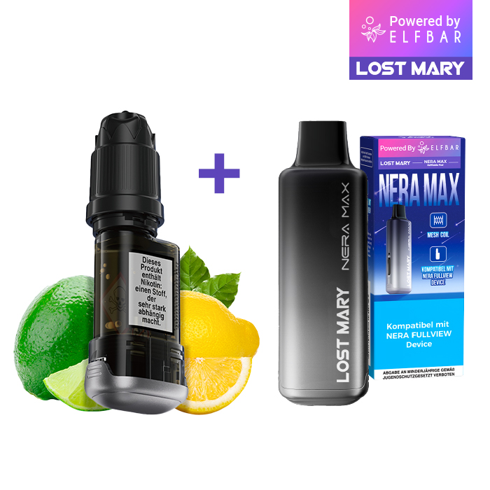 elfbar max pod nachfüllen Paket] LOST MARY NERA Refill Container Lemon Lime inkl. Refillable DRINKS FLAVOUR E-LIQUIDS vape nachfüllbar Strength:20mg Elf Bar funktioniert nicht: