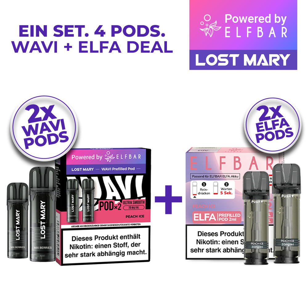 lost mary pods für elfbar WAVI + Elfbar ELFA Pod Deal Refillable Pod Kits lost mary vape sorten Flavour:Green Edition Elf Bar Elfx Mega