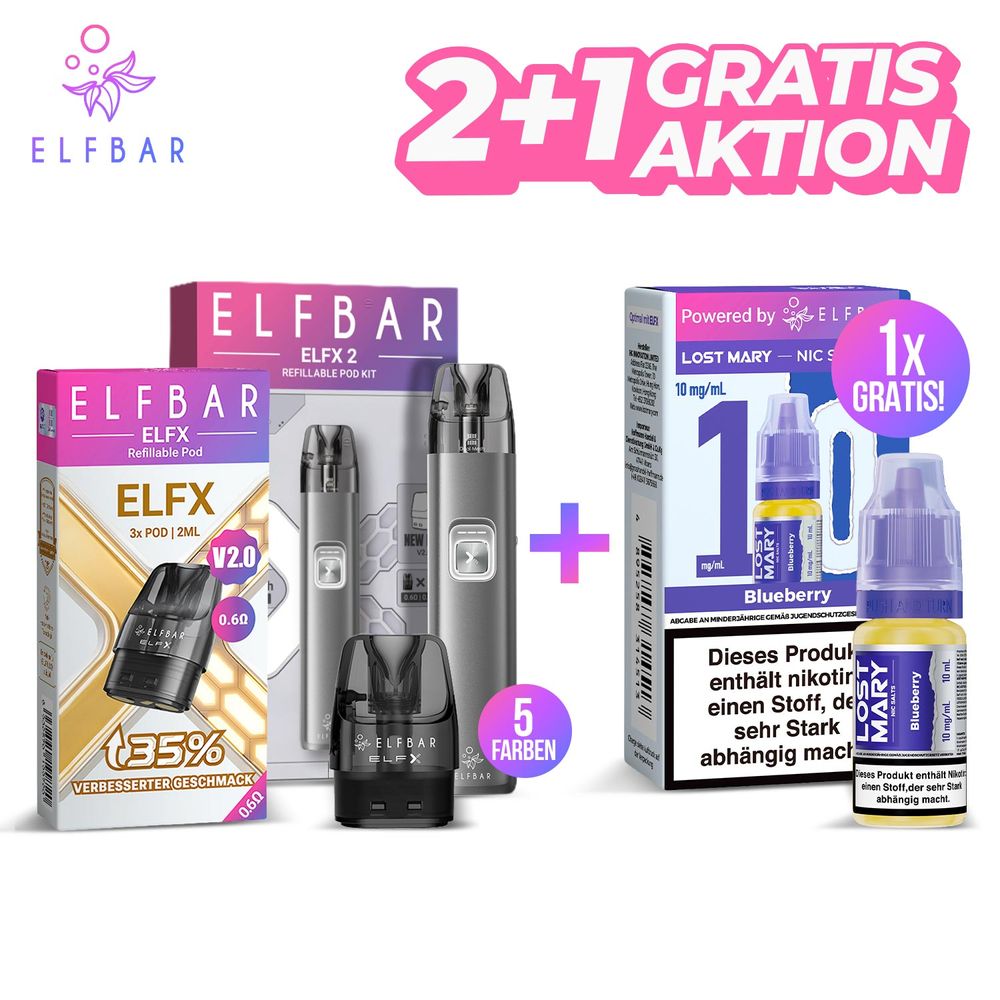 elfbar leerpods kaufen Paket] ELFX 2 Set mit V2.0 & GRATIS LOST MARY 20mg Liquid Mint elfbar elfa pods nachfüllbar Farbe:aurora-gruen ELFBAR ELFA - Strawberry