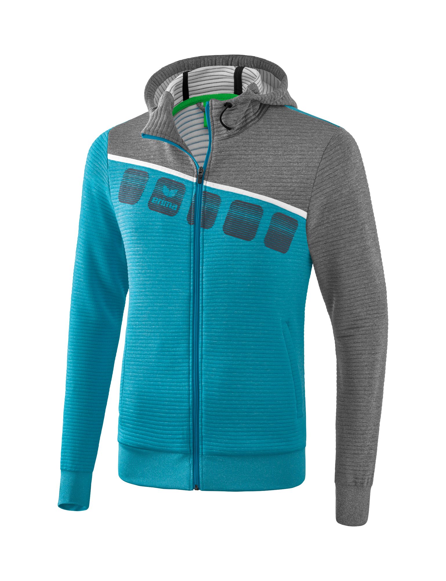 Erima 5-C Training Jacket - oriental blue mel./grey mel./white