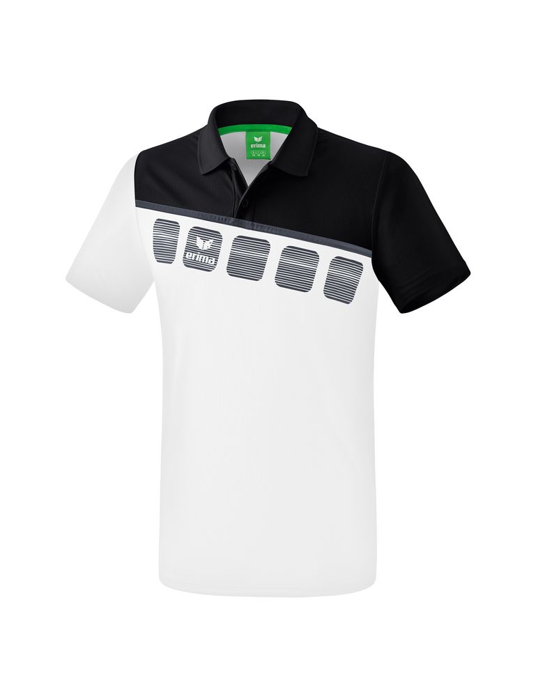 Erima 5-C Poloshirt Function - white/black/dark grey