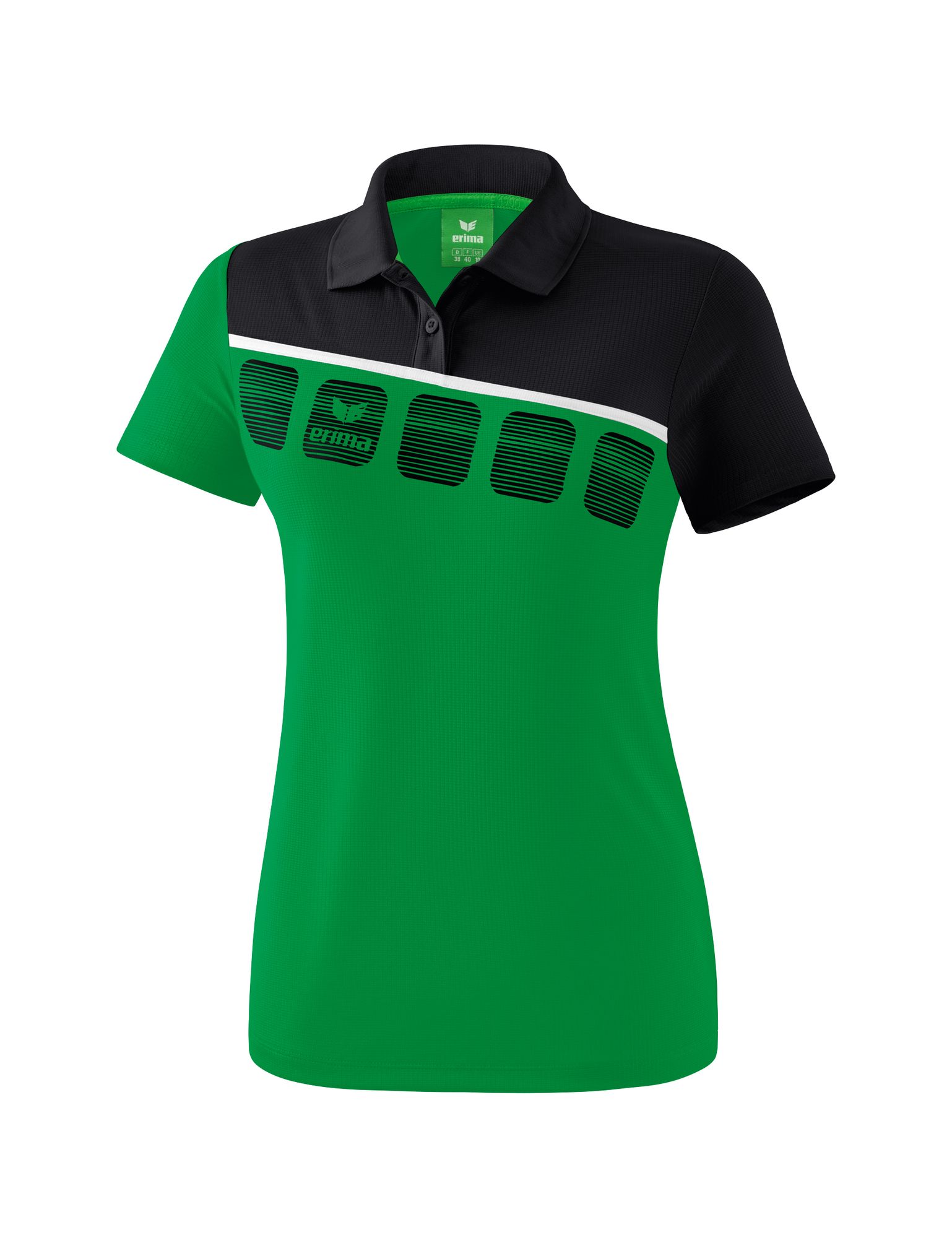 Erima 5-C Poloshirt Function - smaragd/black/white