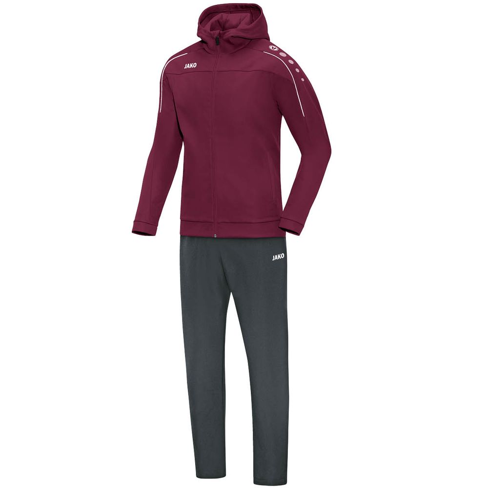 Jako Präsentationsanzug Classico mit Kapuze - maroon