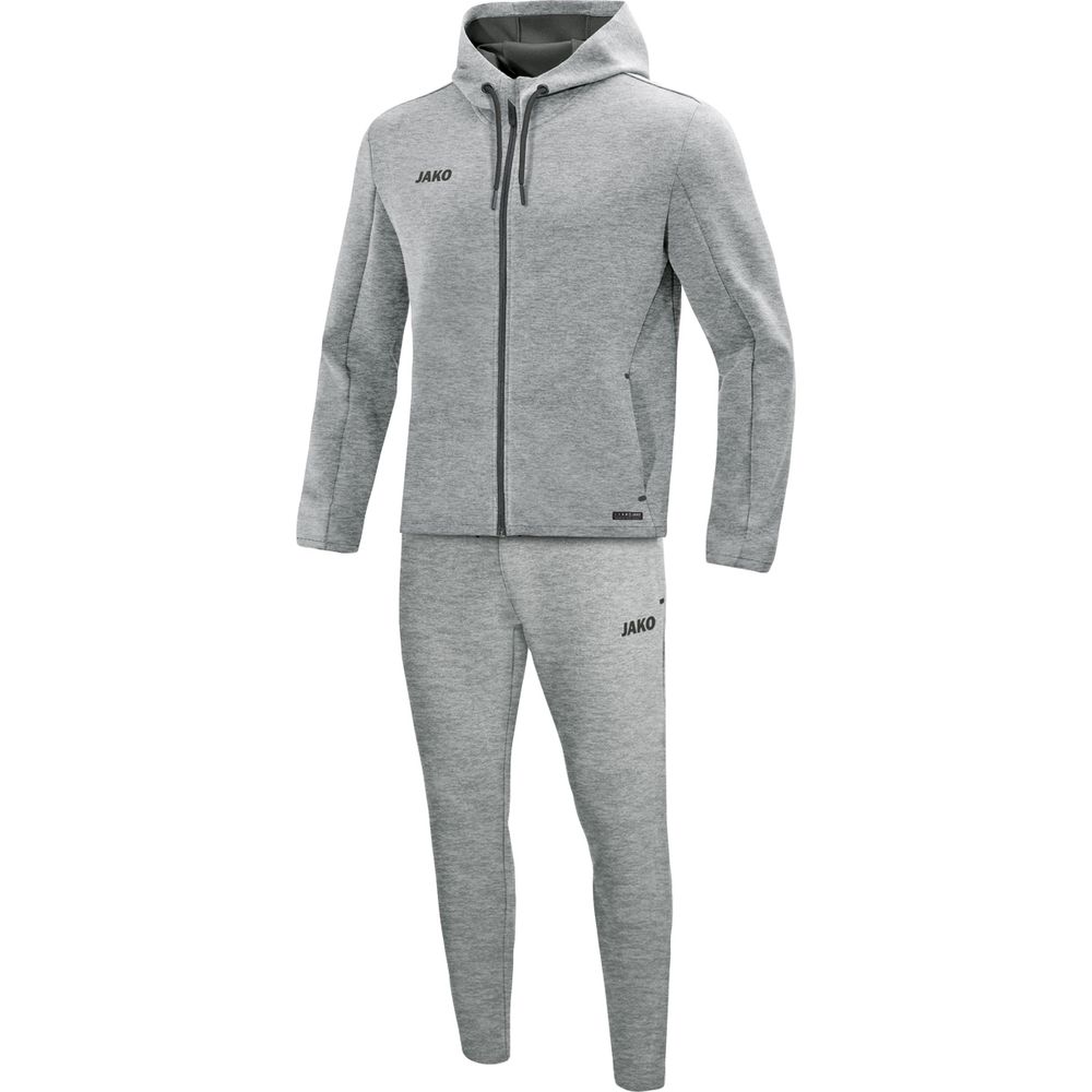 Jako Jogginganzug Premium Basics mit Kapuze - grau meliert