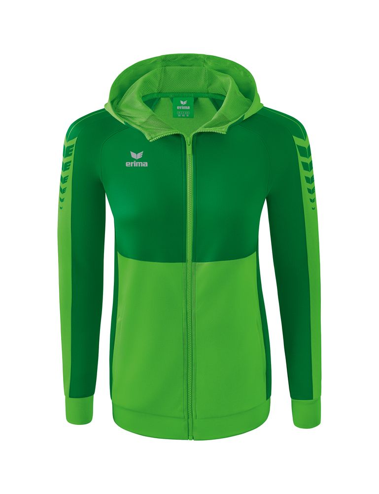 Erima Six Wings Training Jacket With Hood - green/smaragd/white