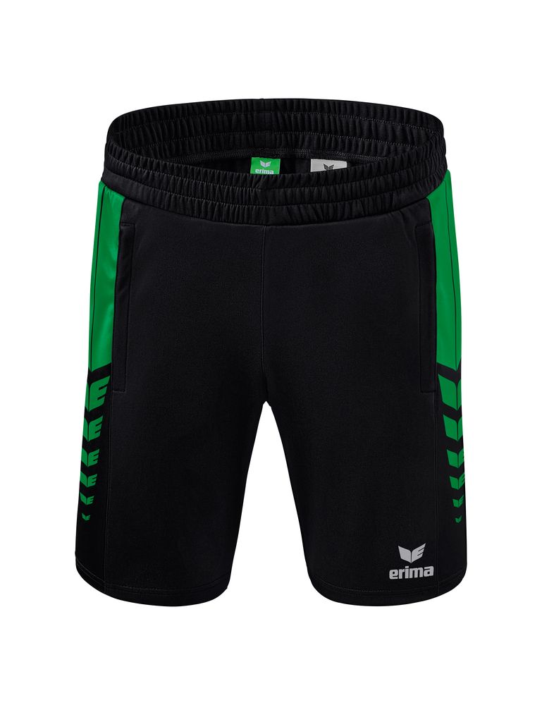 Erima Six Wings Shorts Without Inner Slip - black/smaragd