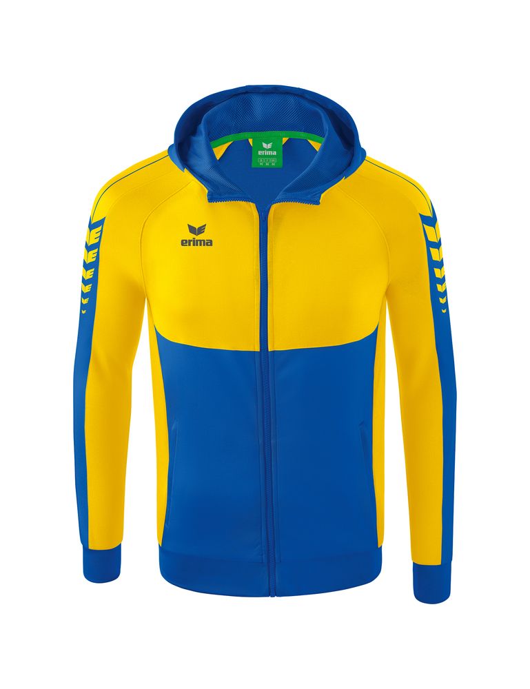 Erima Six Wings Training Jacket With Hood - new royal/yellow