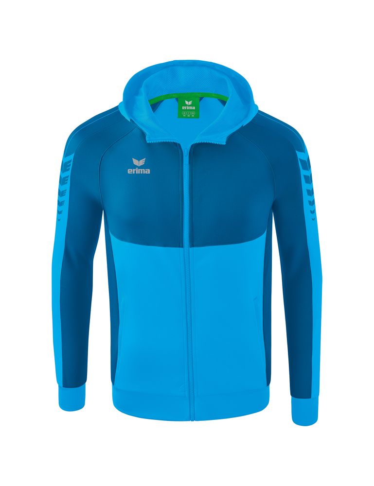 Erima Six Wings Training Jacket With Hood - curacao/mykonos
