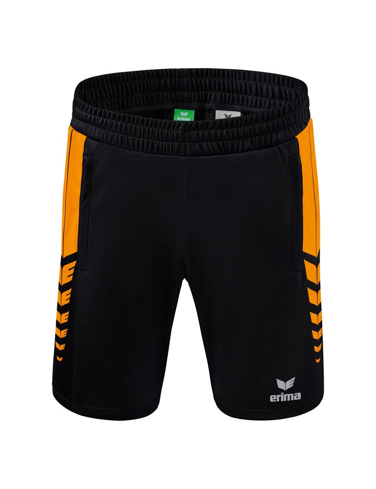 Erima Six Wings Shorts Without Inner Slip - black/new orange