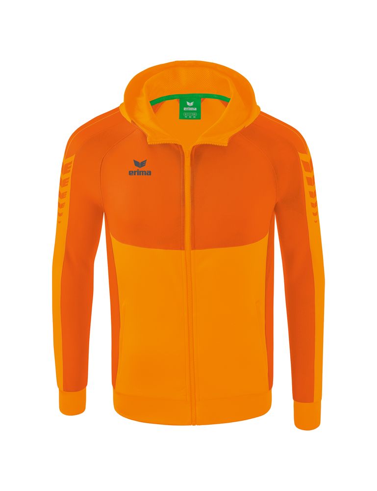 Erima Six Wings Training Jacket With Hood - new orange/orange