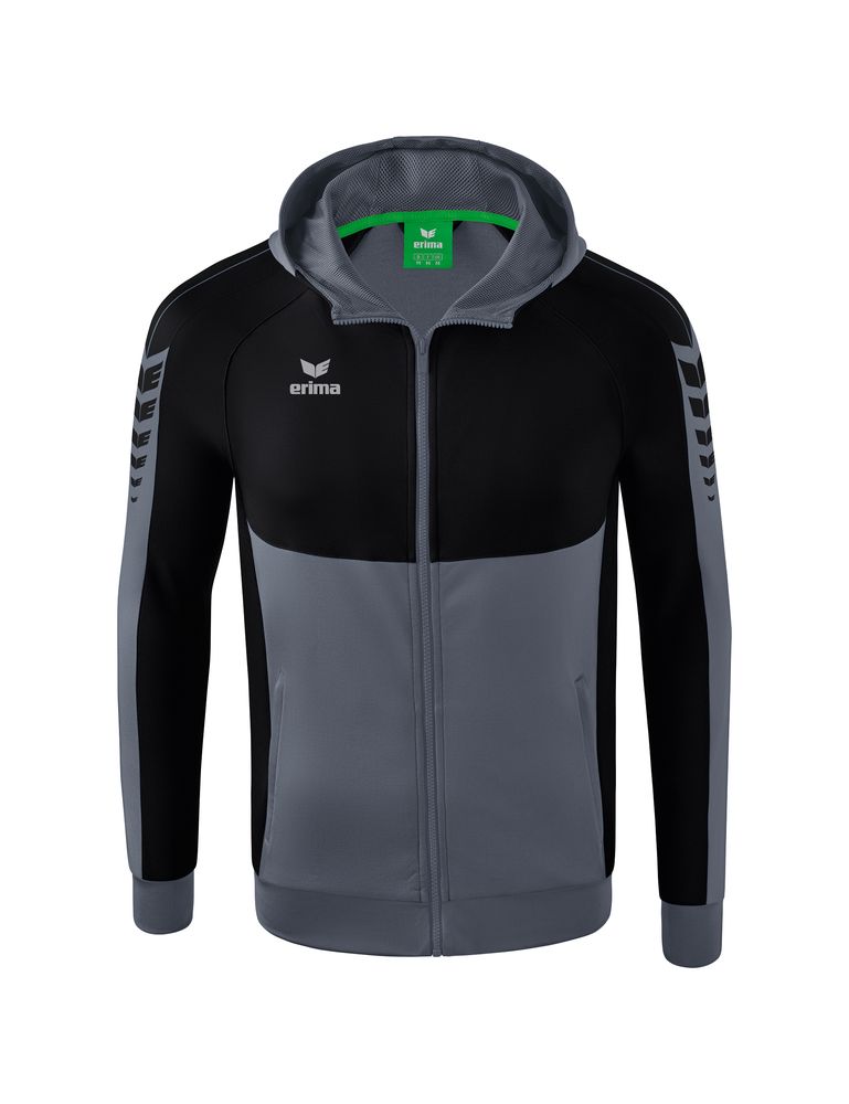 Erima Six Wings Training Jacket With Hood - slate grey/black
