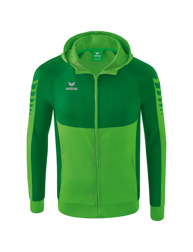 Erima Six Wings Training Jacket With Hood - green/smaragd/white