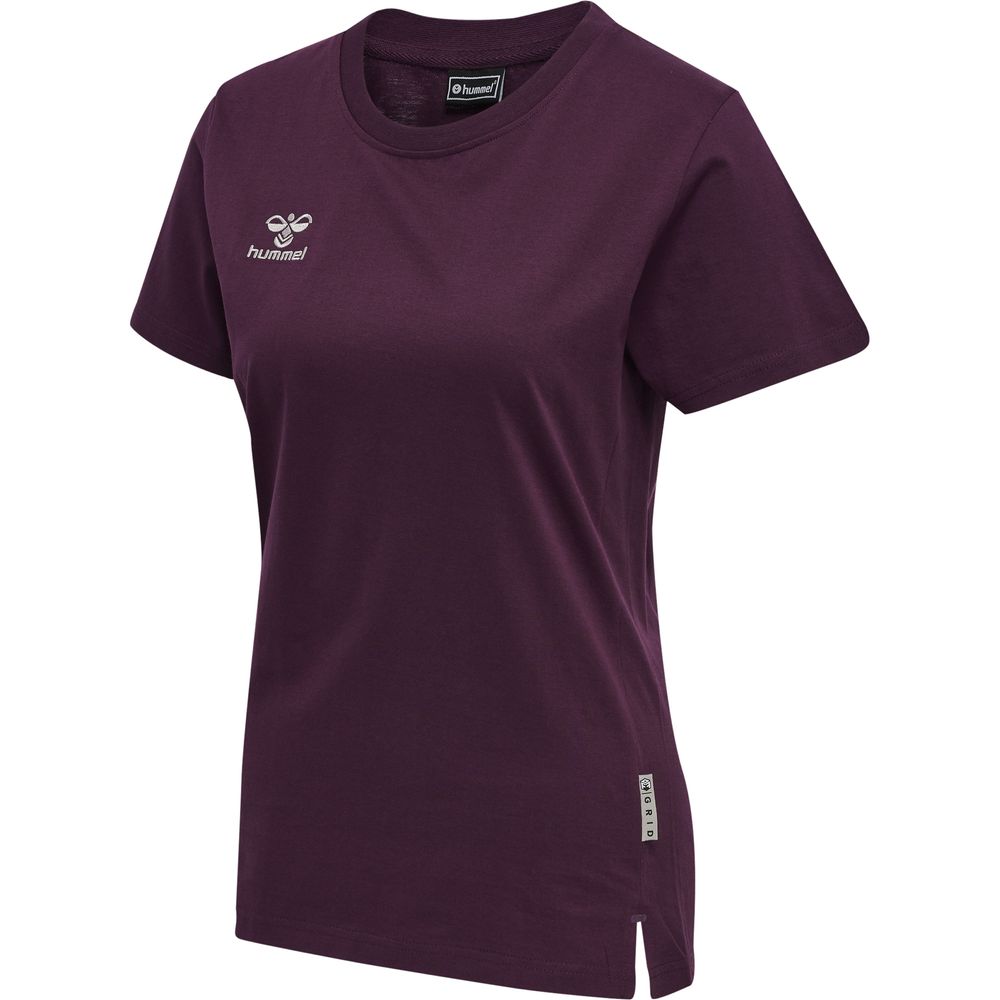 Hummel Hmlmove Grid Cot. T-Shirt S/S Woman - grape wine
