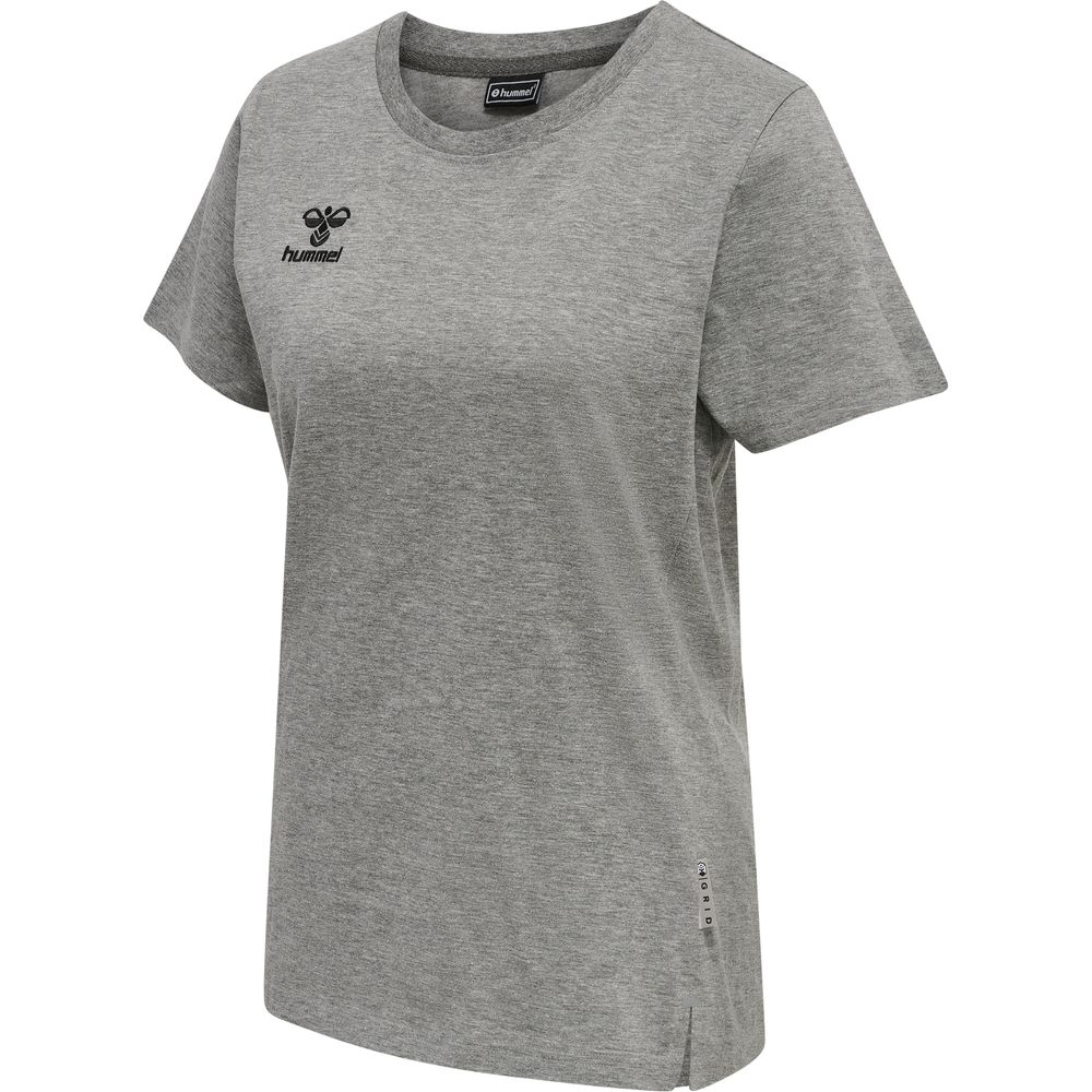 Hummel Hmlmove Grid Cot. T-Shirt S/S Woman - grey melange