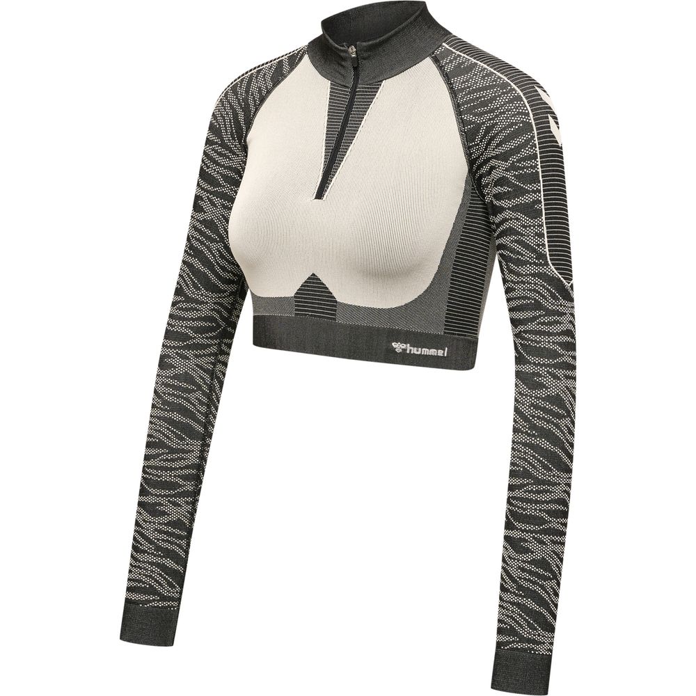 Hummel Hmlmt Mila Seamless Crop Half Zip - black/chateau grey
