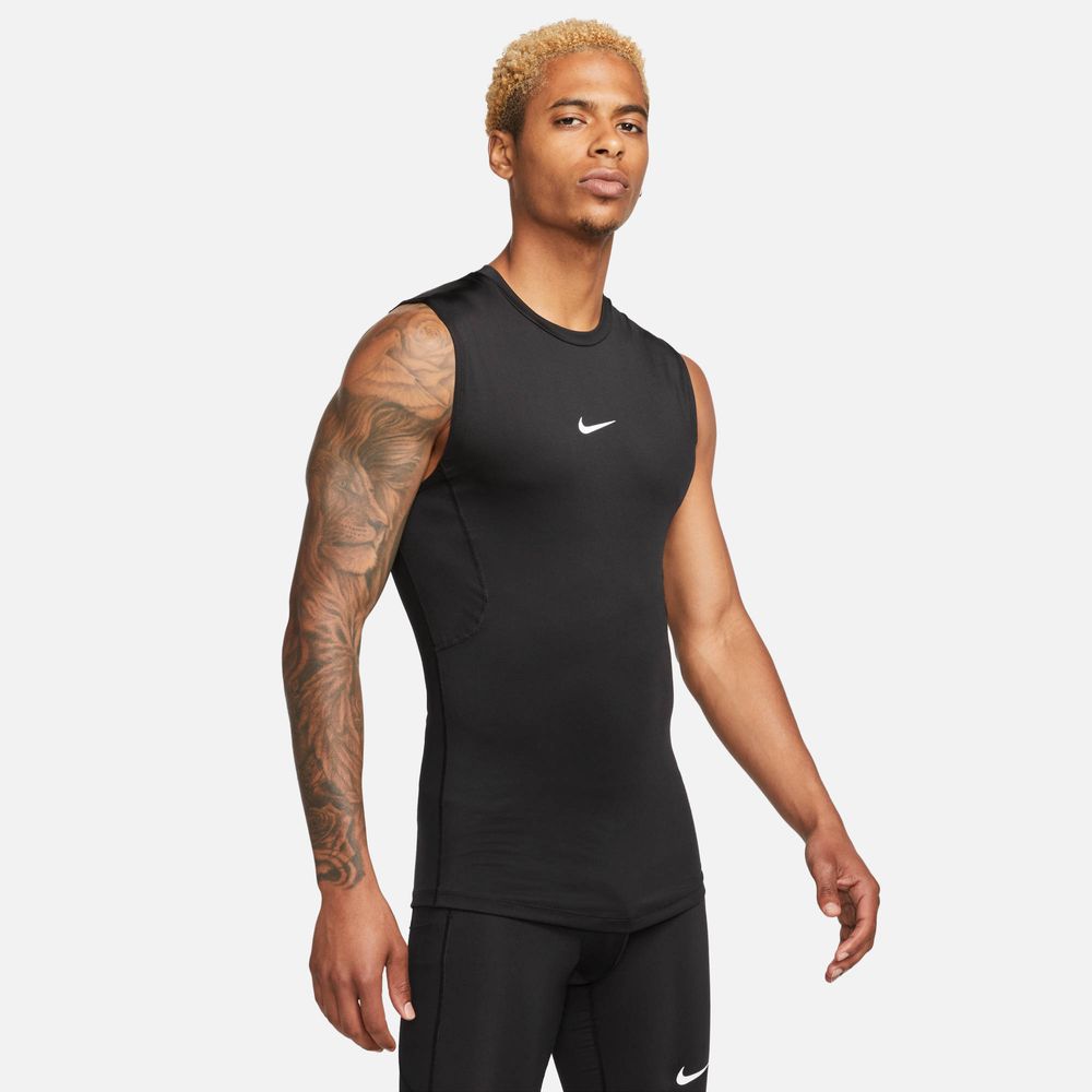 Nike Pro Ärmelloses Dri-FIT Fitnessoberteil mit enger Passform für Herren - Black / White