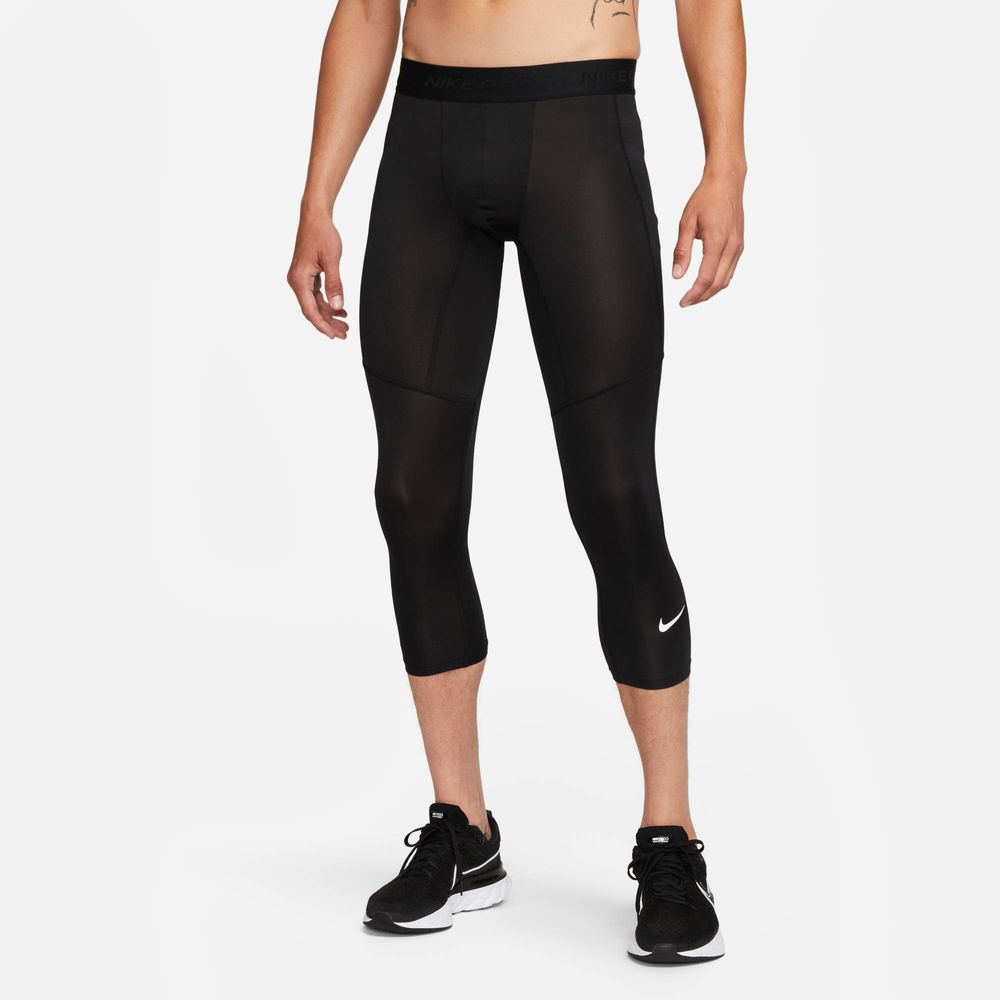 Nike Pro Dri-FIT-Fitness-Tights in 3/4-Länge für Herren - Black / White