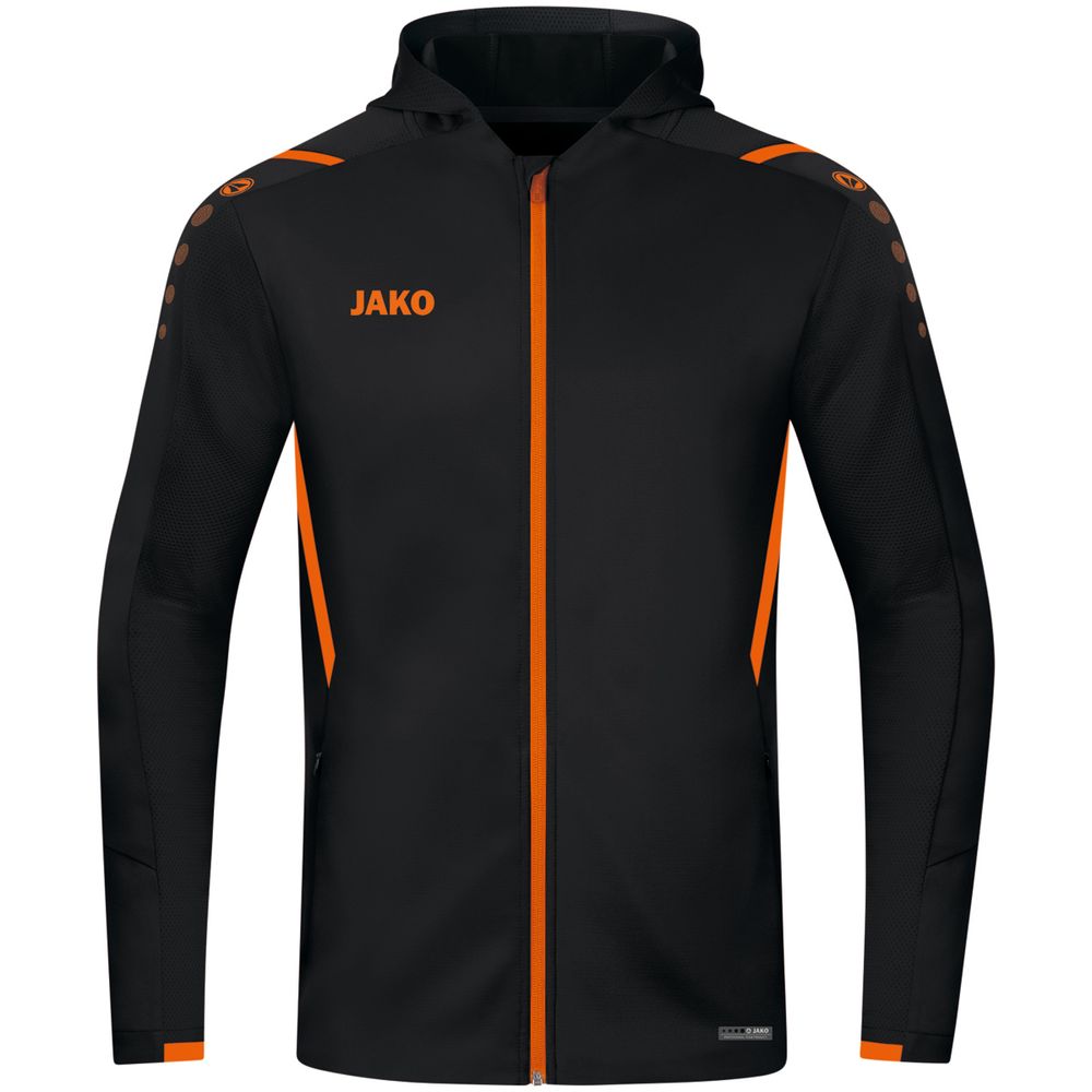 Jako Trainingsjacke Challenge Mit Kapuze - schwarz/neonorange