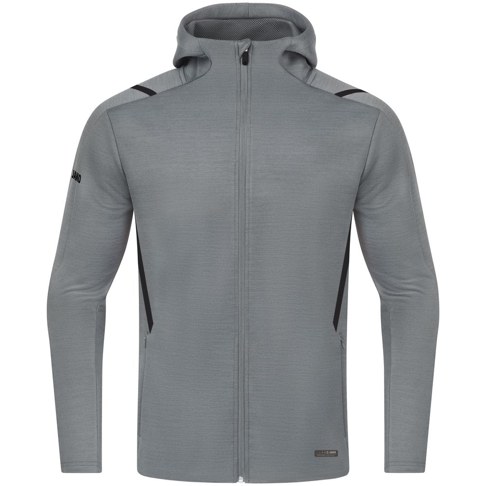 Jako Freizeitjacke Challenge Mit Kapuze - steingrau meliert/schwarz