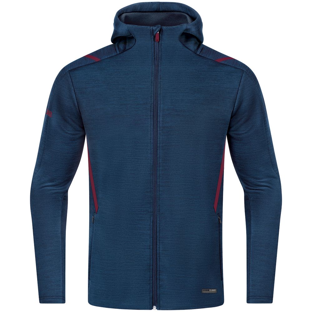 Jako Freizeitjacke Challenge Mit Kapuze - marine meliert/maroon