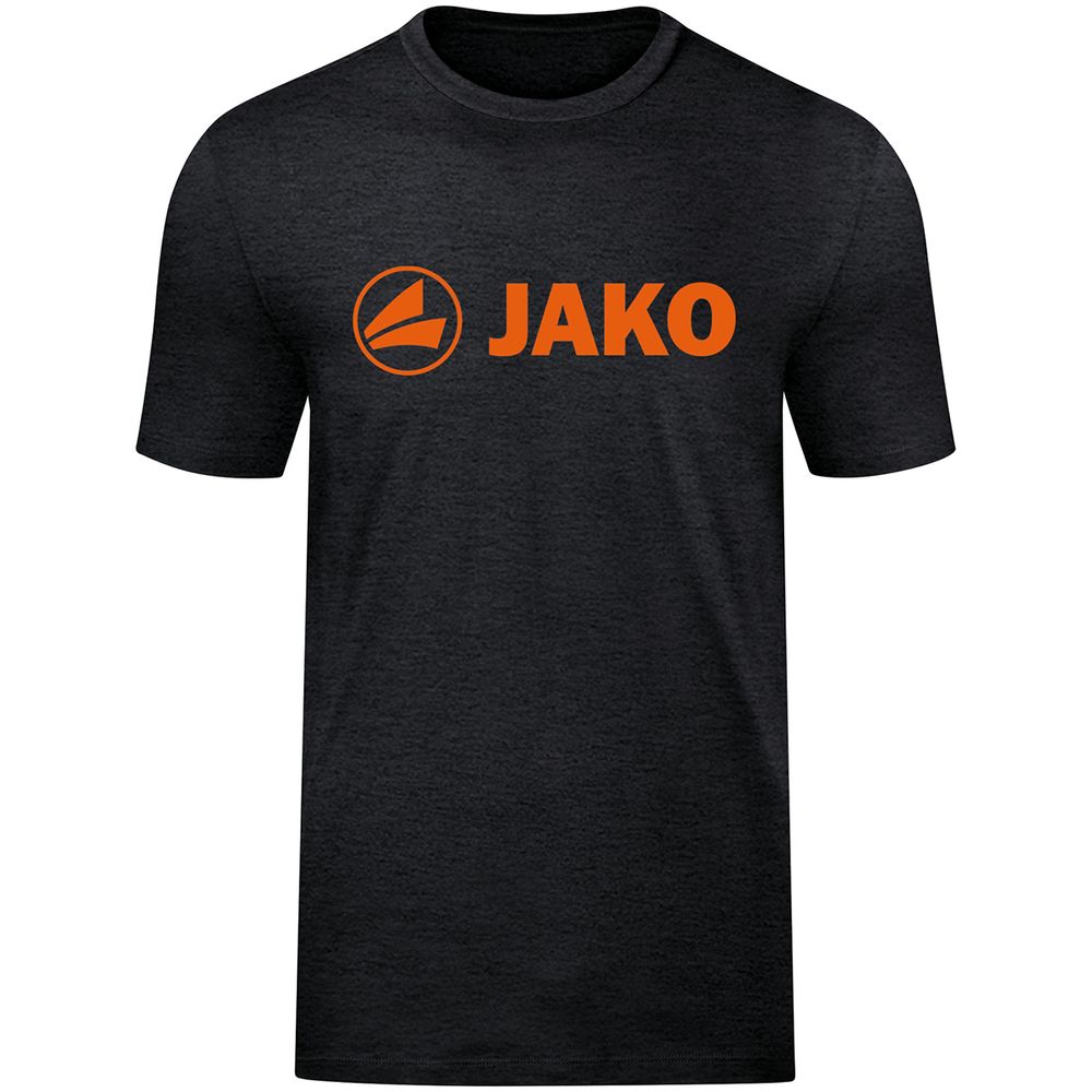 Jako T-Shirt Promo - schwarz meliert/neonorange