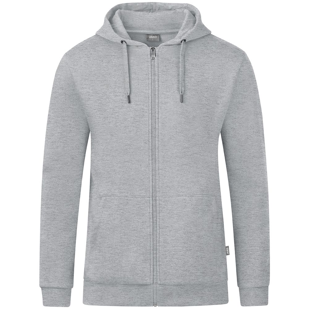 Jako Kapuzenjacke Organic - hellgrau meliert