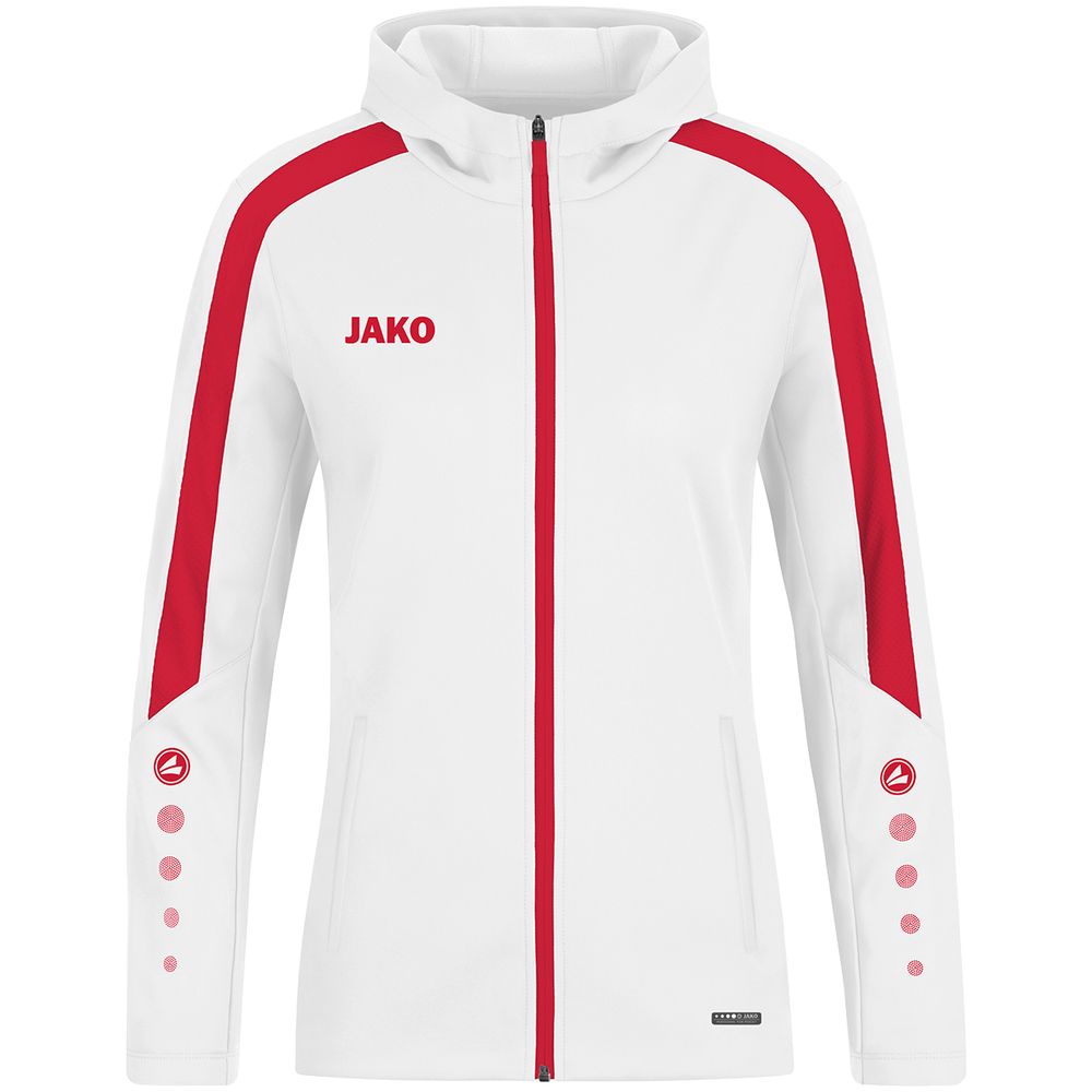 Jako Kapuzenjacke Power - weiß/rot