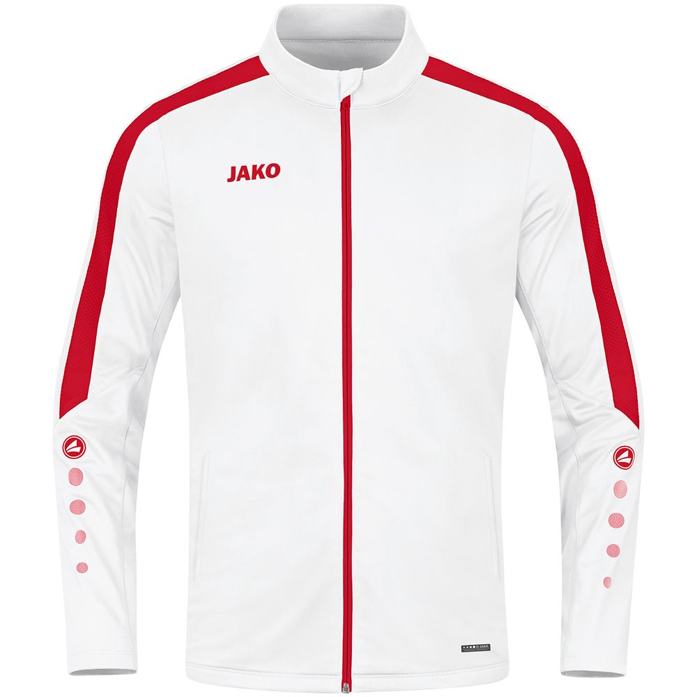 Jako Polyesterjacke Power - weiß/rot
