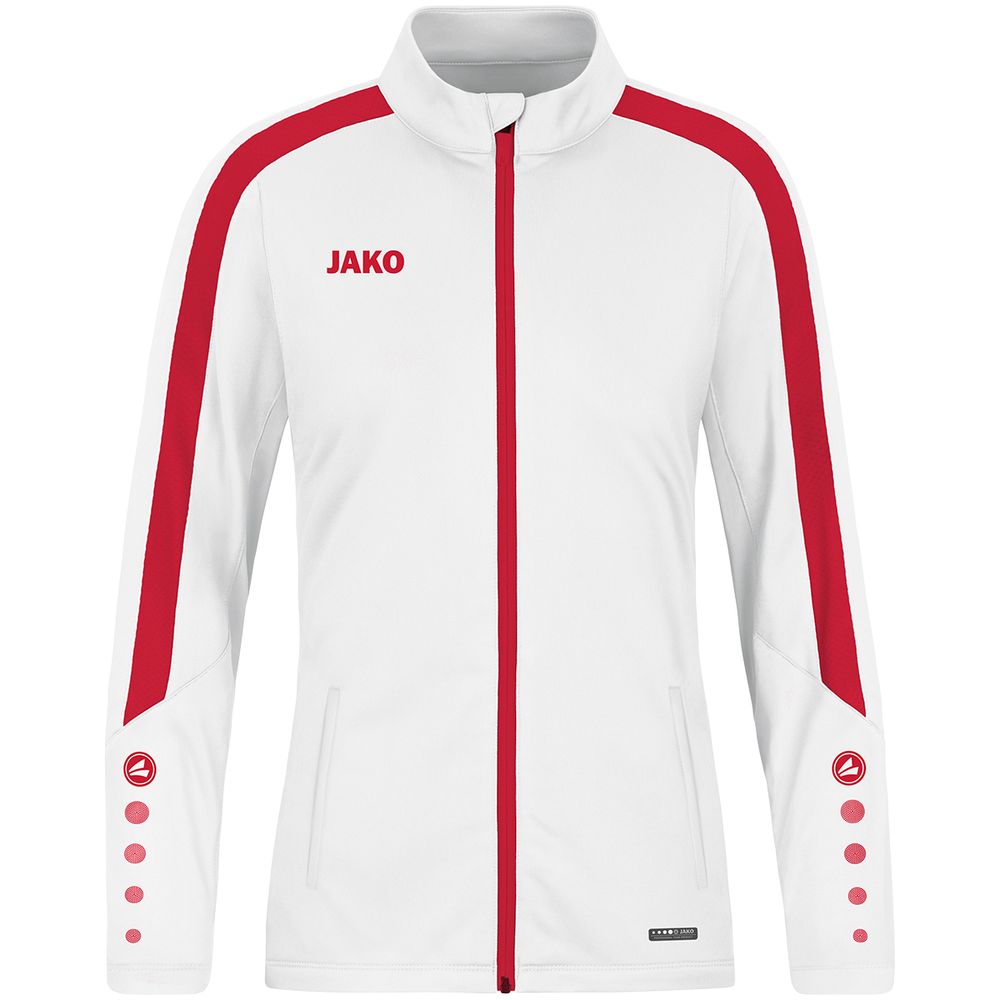 Jako Polyesterjacke Power - weiß/rot