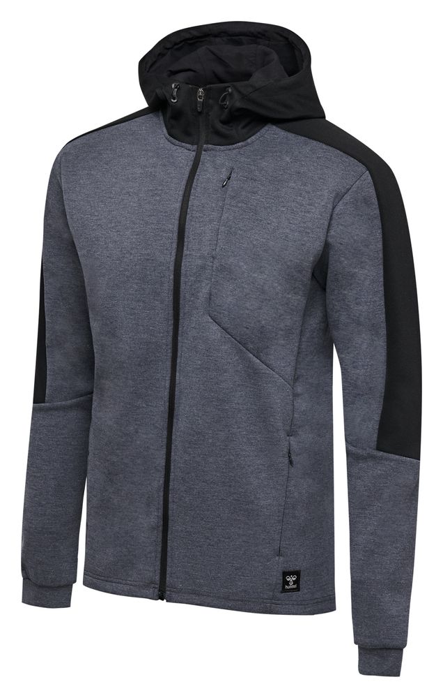 Hummel Hmltropper Zip Hoodie - black iris melange