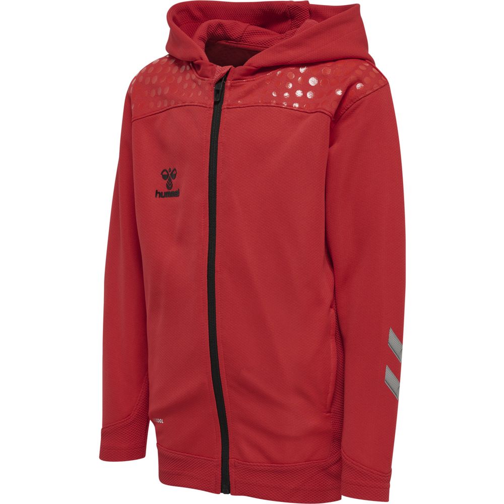 Hummel Hmllead Zip Poly Hoodie Kids - true red