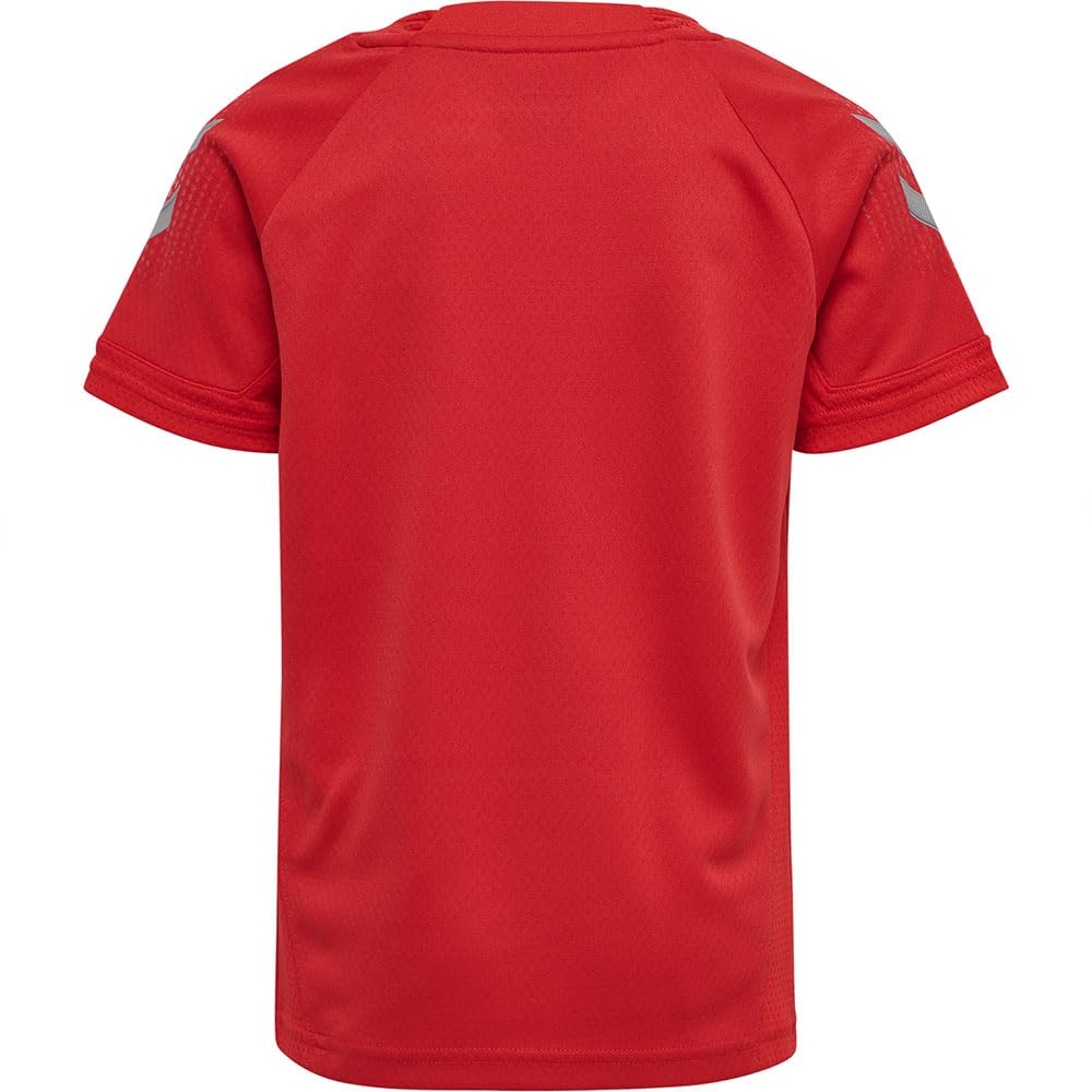 Hummel Hmllead S/S Poly Jersey Kids - !asphalt/true red