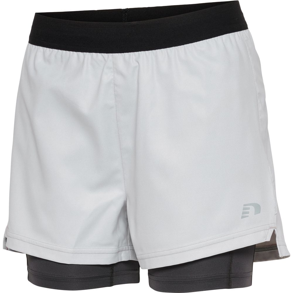 newline Women 2-In-1 Running Shorts - oyster mushroom