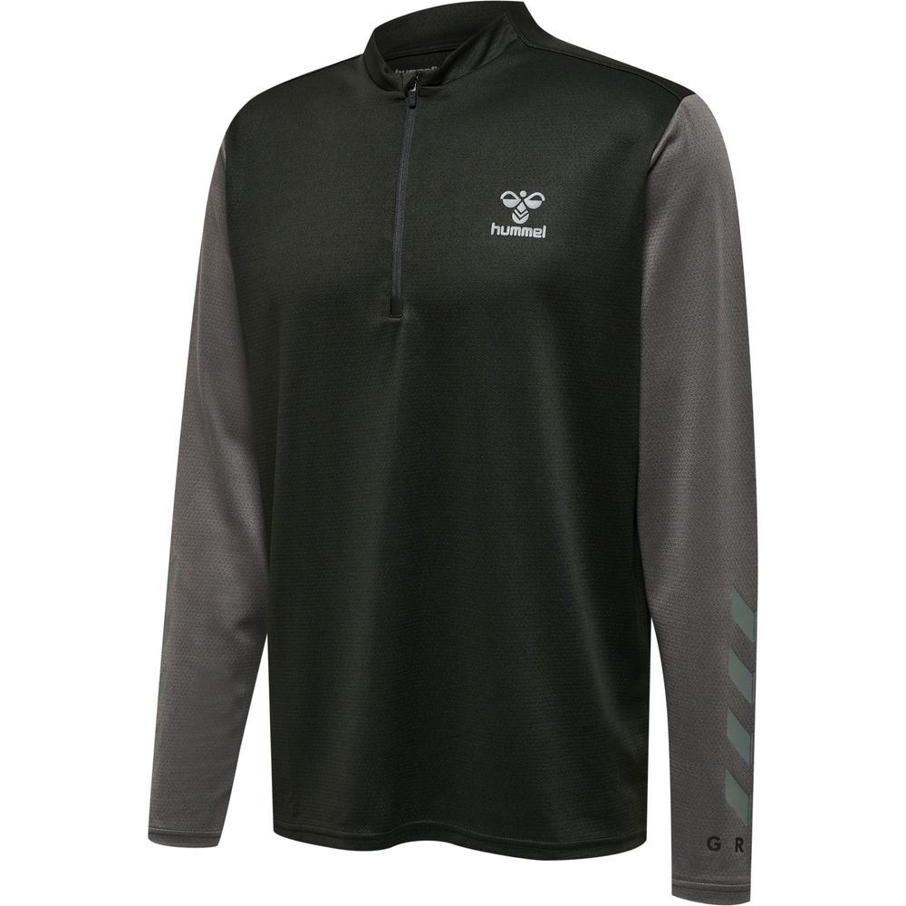 Hummel Hmlongrid 1/2 Zip Poly Sweat - jet black/forged iron