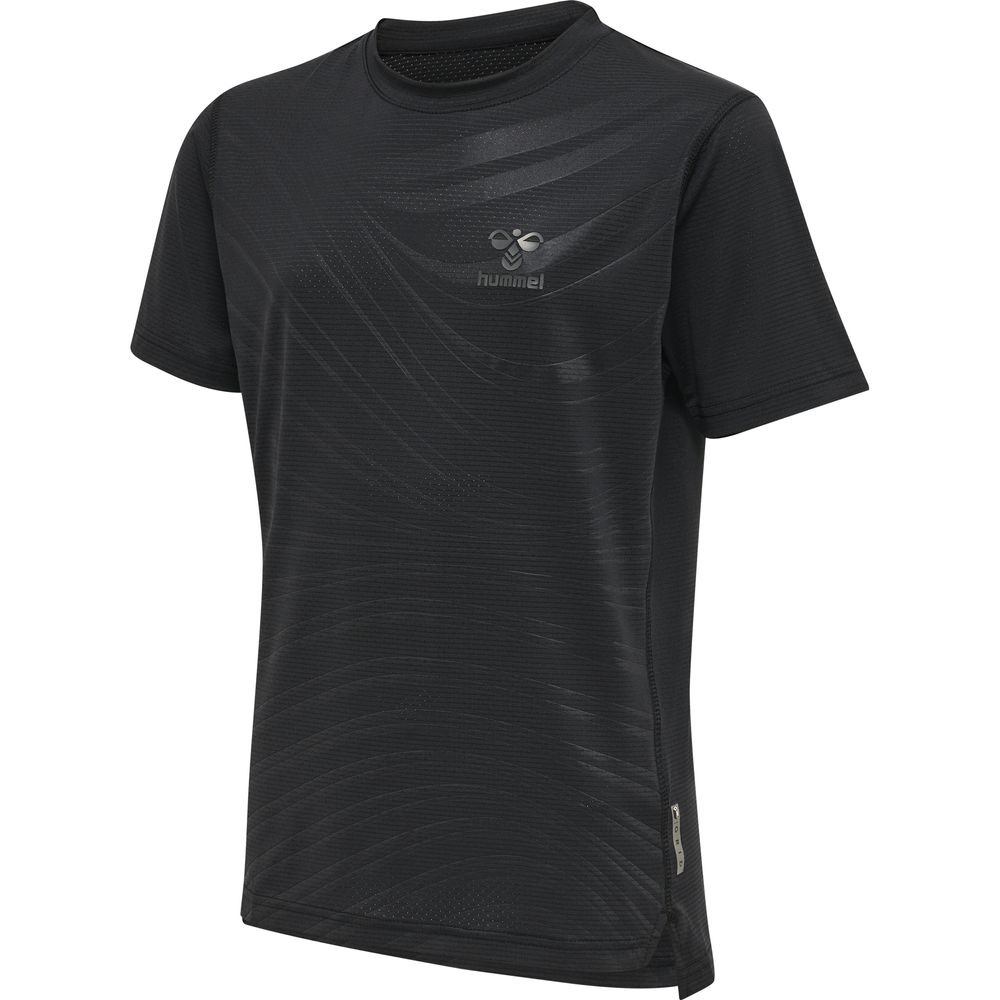 Hummel Hmlongrid Poly Tee S/S Kids - jet black/forged iron