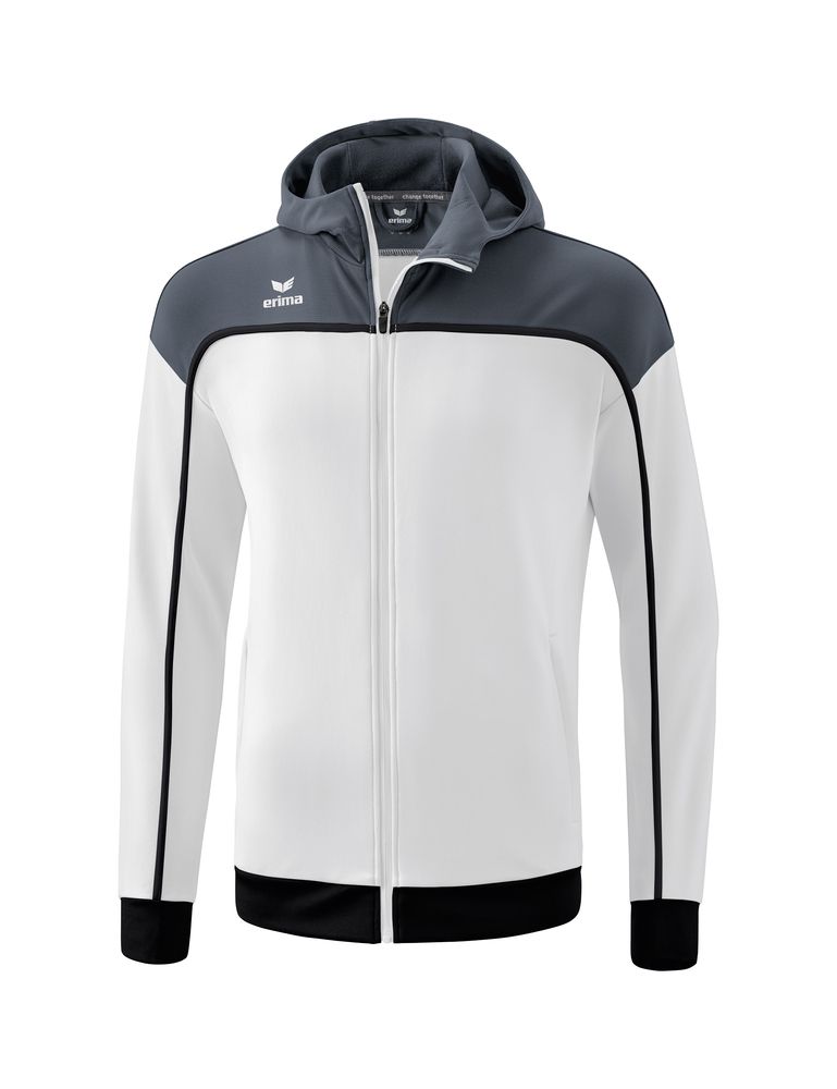 Erima Change Training Jacket With Hood - white/slate grey/black