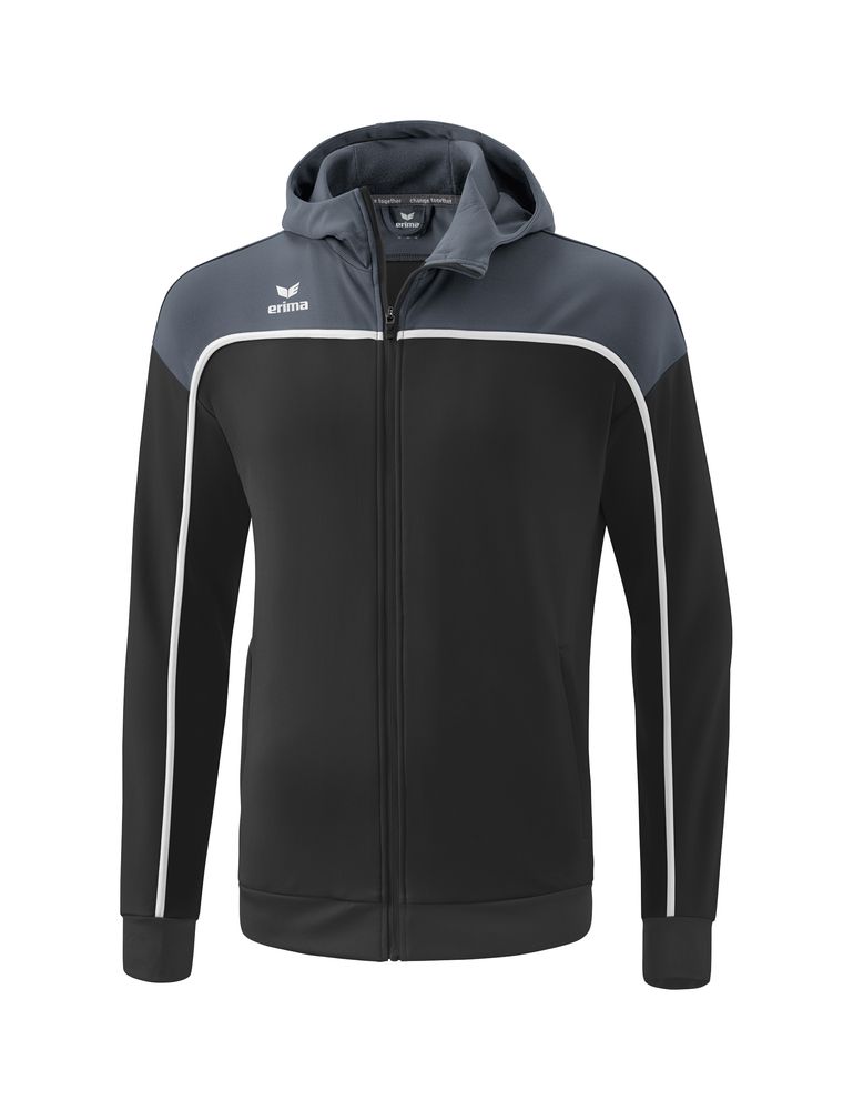 Erima Change Training Jacket With Hood - black grey/slate grey/white