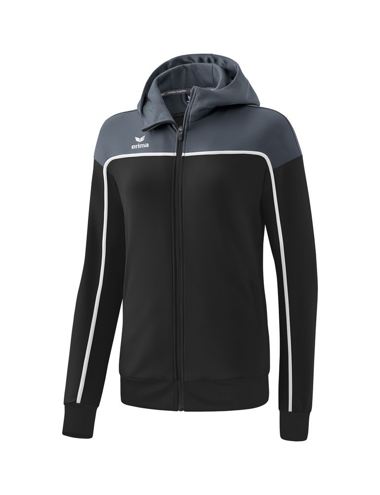 Erima Change Training Jacket With Hood - black grey/slate grey/white