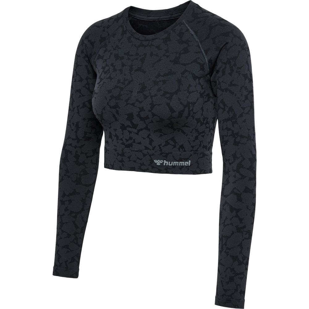Hummel hmlMT PI SEAMLESS CROP T-SHIRT L/S - black