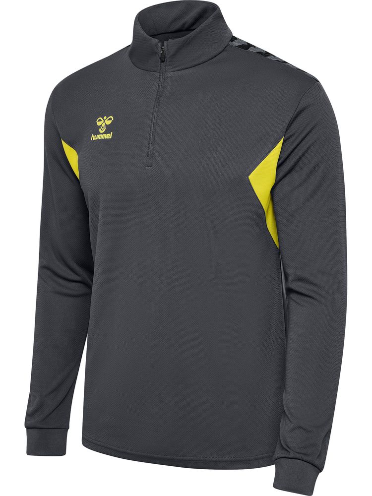 Hummel hmlAUTHENTIC HALF ZIP SWEAT - asphalt/sulphur spring