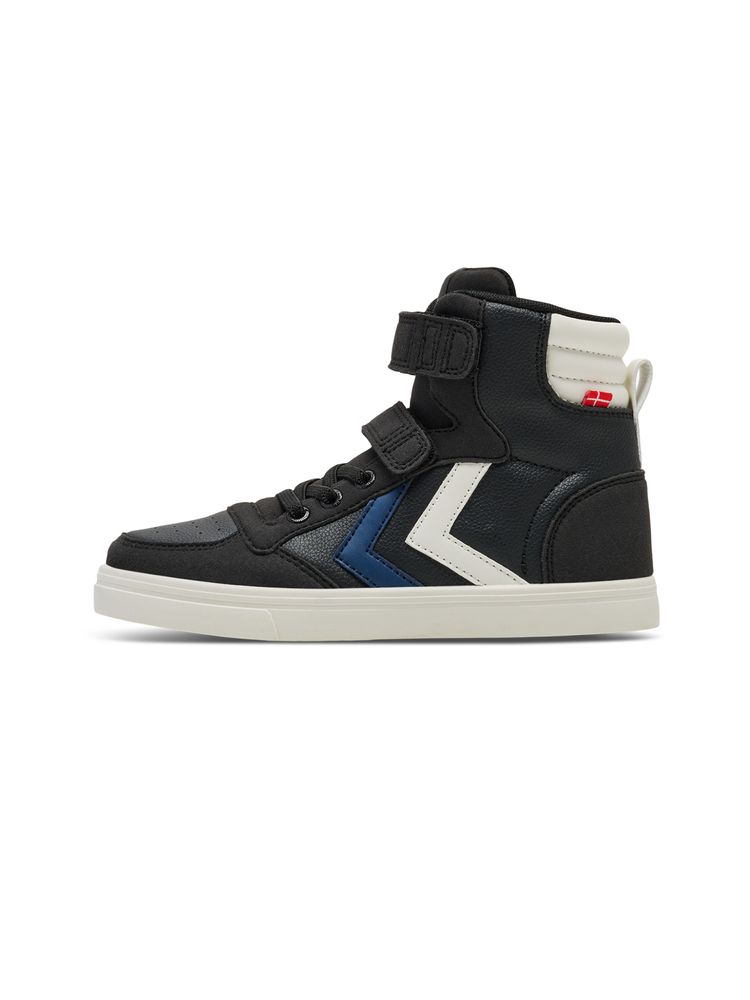 Hummel SLIMMER STADIL LEATHER HIGH JR - black/blue