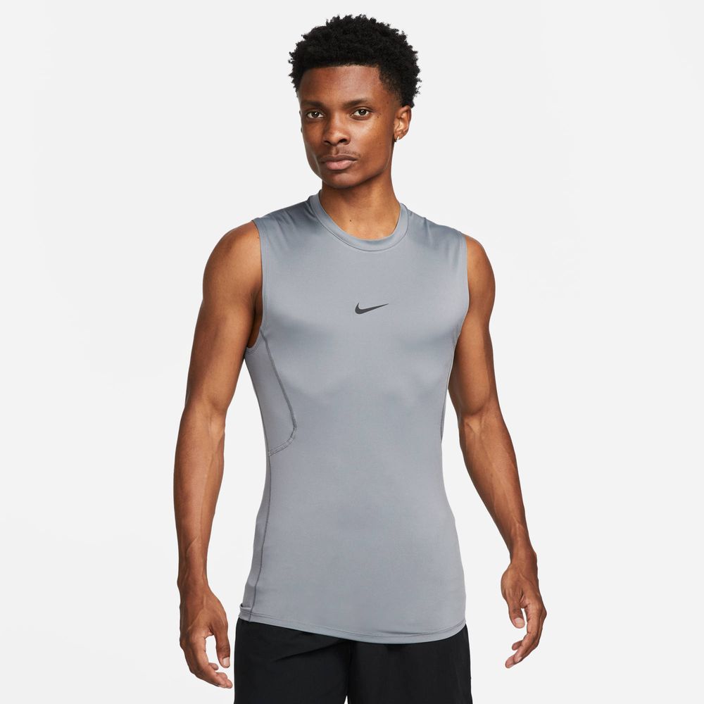 Nike Pro Ärmelloses Dri-FIT Fitnessoberteil mit enger Passform für Herren - Smoke Grey / Black