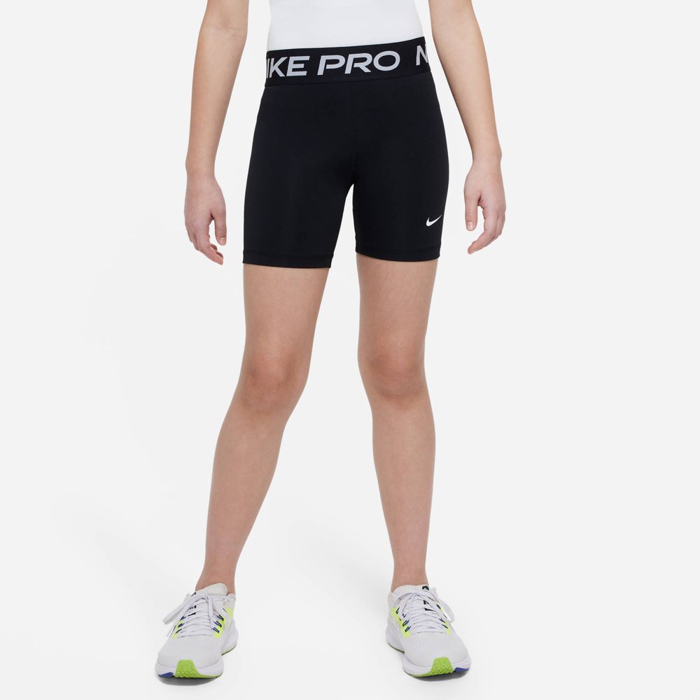 Nike Pro Dri-FIT Shorts (ca. 12,5 cm) für ältere Kinder - Black / White